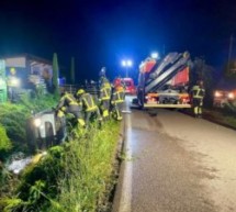 Pkw landet im Wassergraben