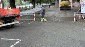 Mauer gegen Hochwasser