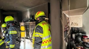 Wohnung in Flammen